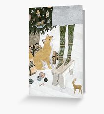 Christmas tree decorating Greeting Card