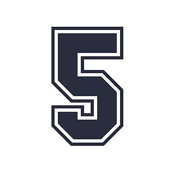 5 - number 5 - jersey number for sportsteam' Sticker
