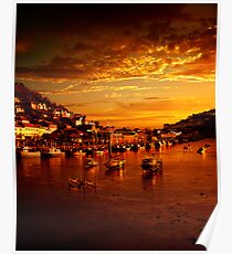 Looe at Sunset Poster