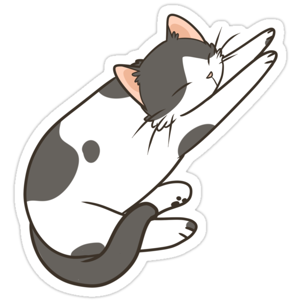  Black and White Cat  Stickers  by pawlove Redbubble