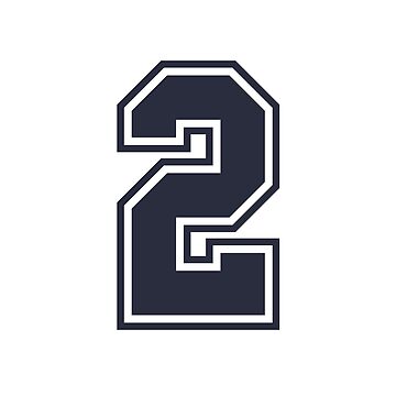 2 - number 2 - jersey number for sportsteam' Sticker