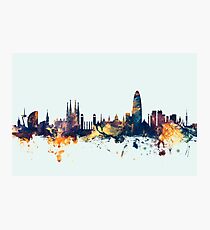 Lámina fotográfica Skyline de Barcelona España