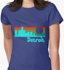80's Retro Detroit (Distressed Design) Women's Fitted T-Shirt