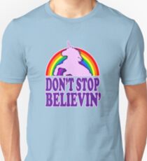 Don't Stop Believin' in Unicorns (Vintage Distressed) Unisex T-Shirt