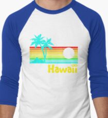 Vintage 80s Hawaii (Distressed Design) Men's Baseball ¾ T-Shirt