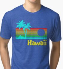 Vintage 80s Hawaii (Distressed Design) Tri-blend T-Shirt