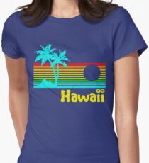 Vintage 80s Hawaii (Distressed Design) Women's Fitted T-Shirt
