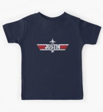 Custom Top Gun Style Style - Justin Kids Tee