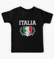 ITALIA - Classic Itlay Flag Crest (Vintage Distressed Design) Kids Tee
