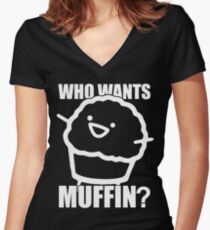 ASDFMOVIE 7 - Who Wants Muffin? Tailliertes T-Shirt mit V-Ausschnitt