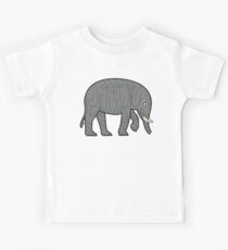 Drawing Indian grey elephant in traditional style Kids Tee