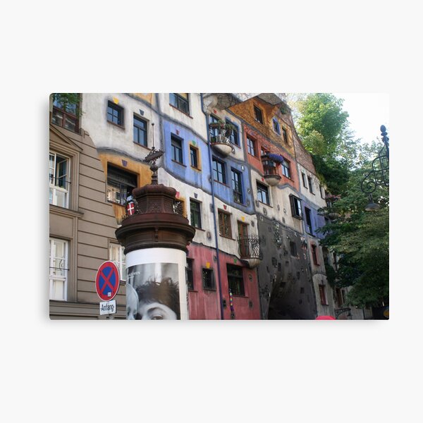 Front of a colourful building by Hundertwasser, Vienna Canvas Print