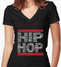 Hip Hop in Black Women's Fitted V-Neck T-Shirt