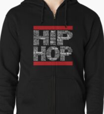 Hip Hop in Black Zipped Hoodie