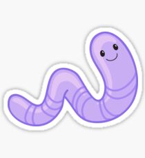 Cute cartoon purple earthworm Sticker
