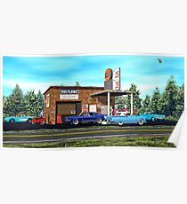 Old Gulf Gas station on route 66 Poster