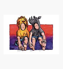 KMAY Hoodkid Lion & Rhino Friends Photographic Print