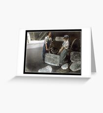 Girls Delivering Ice, 1918 Greeting Card