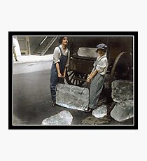 Girls Delivering Ice, 1918 Photographic Print