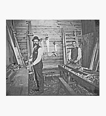 Cabinet Cards: 2 Finish Carpenters On Site c1880 Photographic Print