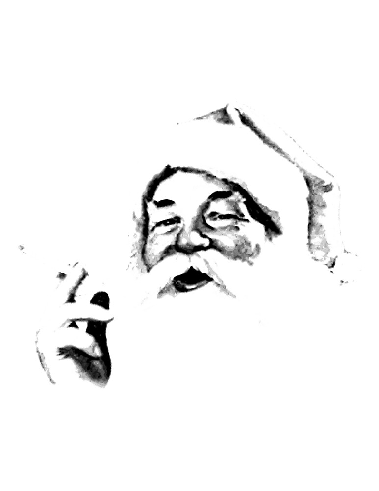 “Smoking Santa. Vintage Santa Smoking A Cigarette. Antique Nostalgic
