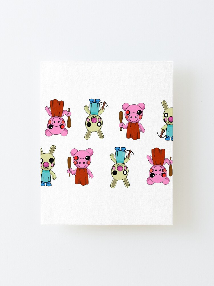 Roblox Piggy Bunny Fully Loaded Seamless Pattern White Mounted Print By Stinkpad Redbubble - roblox piggy chapter all piggy skins