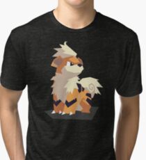 Cutout Growlithe Tri-blend T-Shirt
