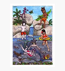 KMAY Hoodkids River Swimming Photographic Print