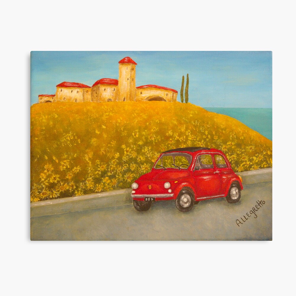 Vintage Red Fiat 500 Canvas Print