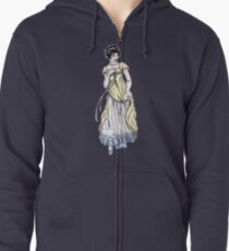 Lady Cecilia Fifield - Regency Fashion Illustration Zipped Hoodie