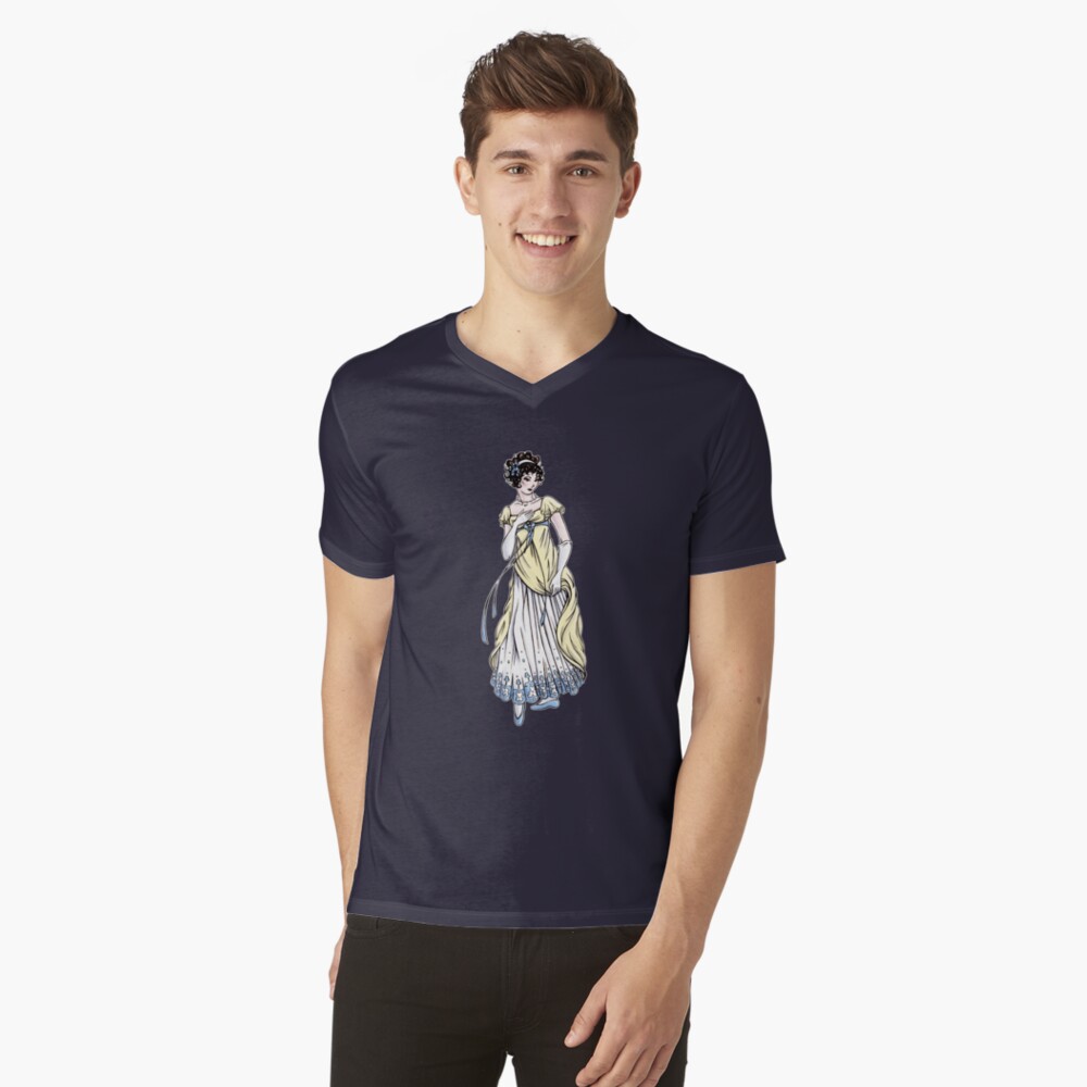 Lady Cecilia Fifield - Regency Fashion Illustration V-Neck T-Shirt