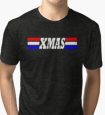 XMAS Bad Mofo Red White & Blue Christmas Tri-blend T-Shirt