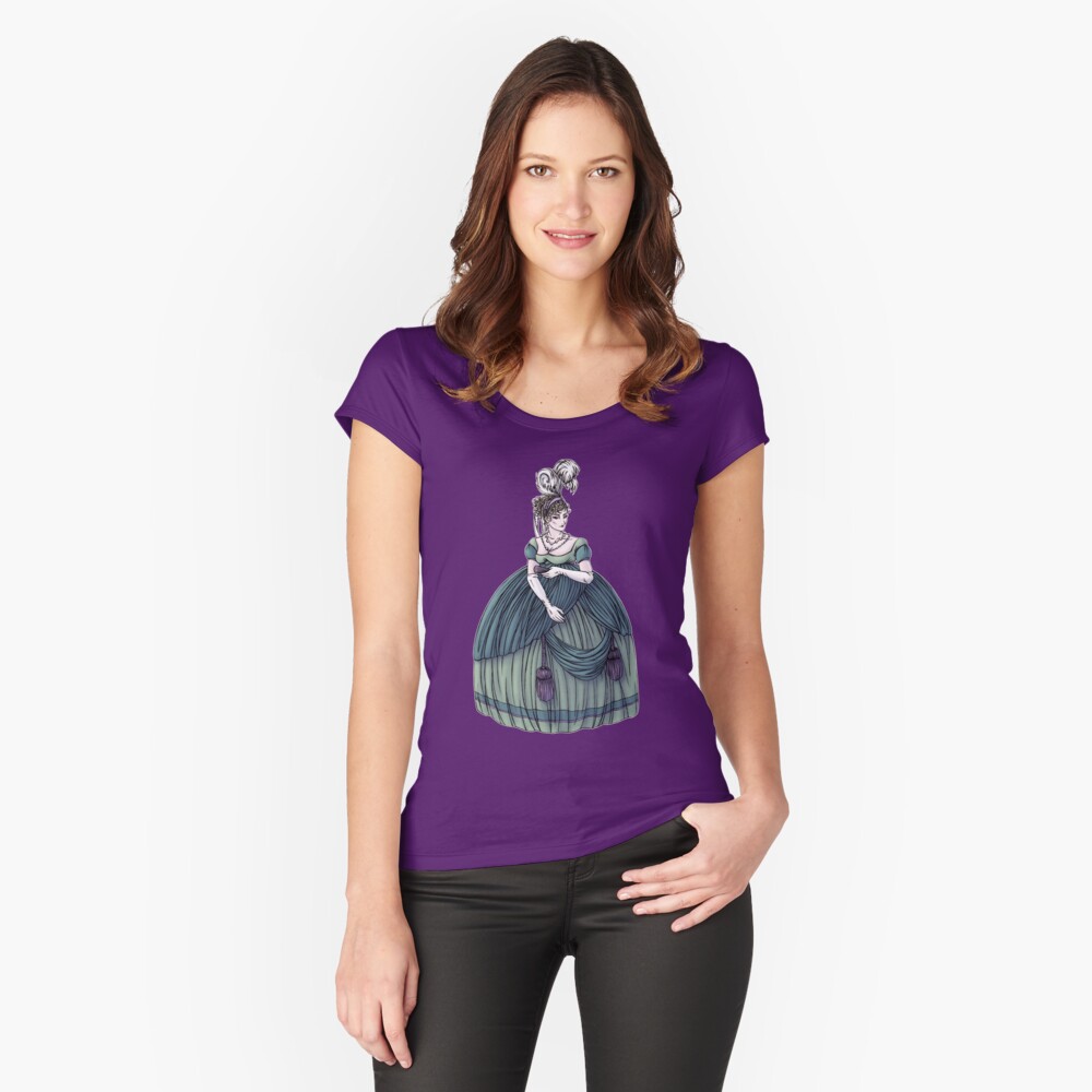 Viscountess Garvestone - Regency Fashion Illustration Fitted Scoop T-Shirt