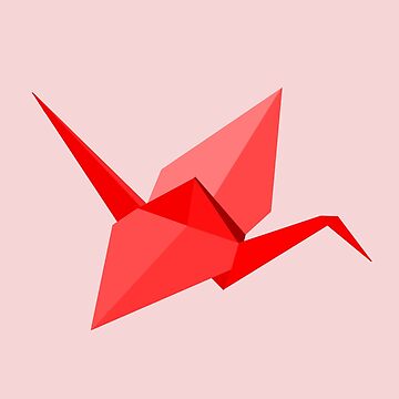 Red Origami Paper Crane Art Board Print for Sale by SketchSisters