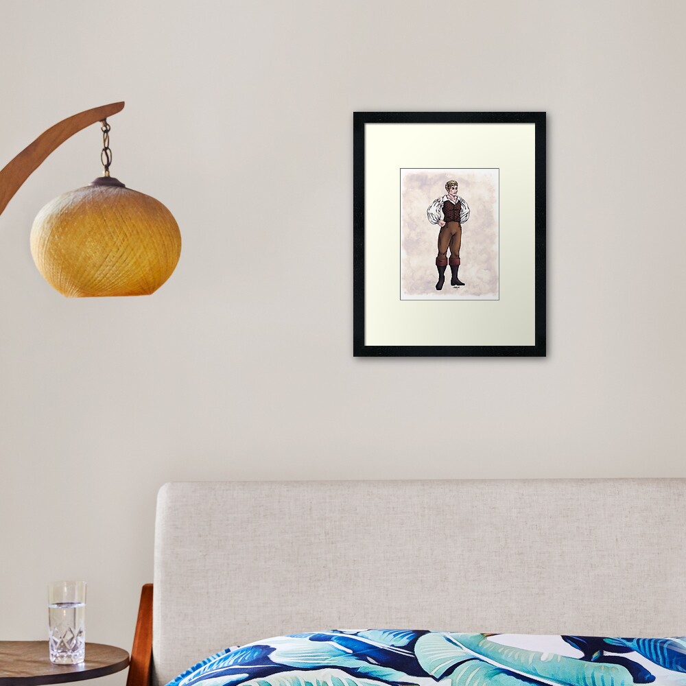 Lord Sebastian Bramdale - Regency Fashion Illustration Framed Art Print