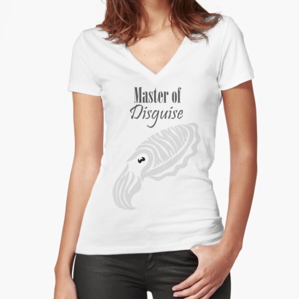 Master of Disguise - Tribalish Cuttlefish (for light-colored items) Fitted V-Neck T-Shirt