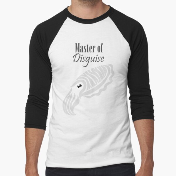 Master of Disguise - Tribalish Cuttlefish (for light-colored items) Baseball ¾ Sleeve T-Shirt