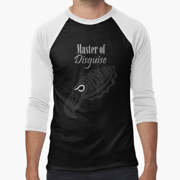 Master of Disguise - Tribalish Cuttlefish (for dark-colored items) Baseball ¾ Sleeve T-Shirt