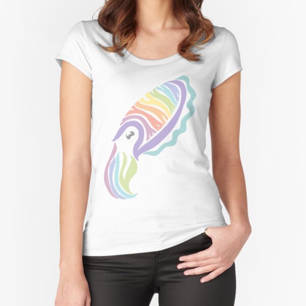 Deep-sea Pastel - Tribalish Cuttlefish Fitted Scoop T-Shirt