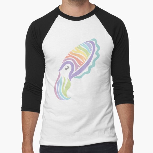 Deep-sea Pastel - Tribalish Cuttlefish Baseball ¾ Sleeve T-Shirt
