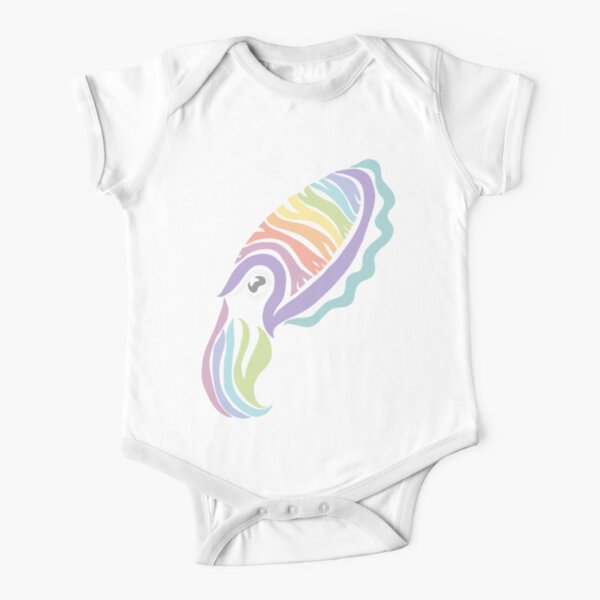 Deep-sea Pastel - Tribalish Cuttlefish Short Sleeve Baby One-Piece