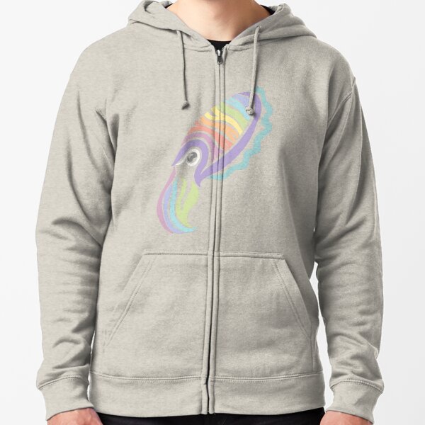 Deep-sea Pastel - Tribalish Cuttlefish Zipped Hoodie