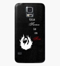 This Swan is on Fire (Black) Case/Skin for Samsung Galaxy