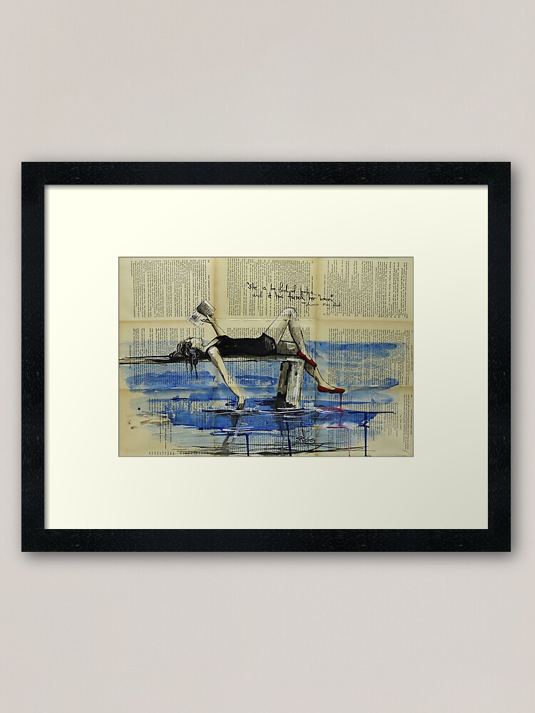 Alternate view of She is Too Fond of Books Framed Art Print