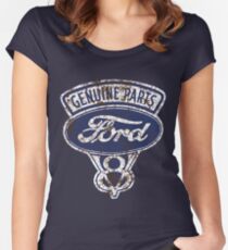 Oil Stained Ford Sign Women's Fitted Scoop T-Shirt