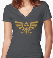 Zelda Triforce Women's Fitted V-Neck T-Shirt