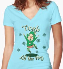Tingle All the Way Women's Fitted V-Neck T-Shirt