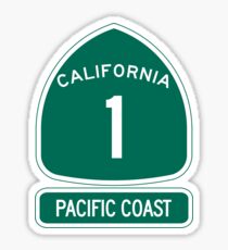 California 1 - Pacific Coast, Road Sign Sticker