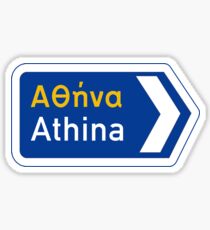 Athens, Road Sign, Greece Sticker
