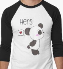 "His & Hers" Panda (Couple Shirts) Boy Version Men's Baseball ¾ T-Shirt